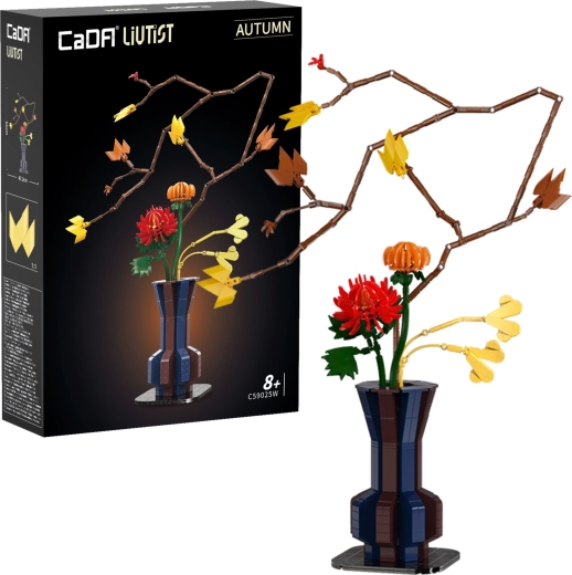 Klocki CaDA Floral Art Autumn Ember – kompozycja kwiatowa 61 cm, 794 elementy
