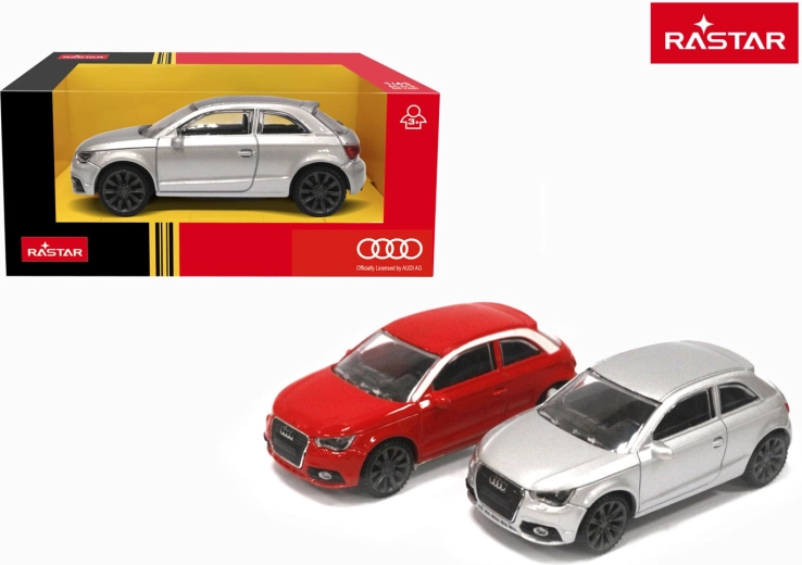 Metalowy model samochodu Audi A1 RASTAR w skali 1:43 czerwony - 1 sztuka