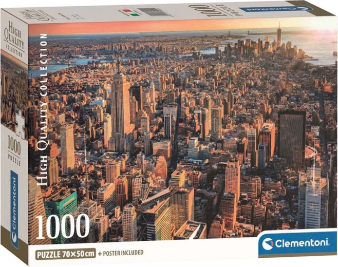 Puzzle CLEMENTONI Nowy Jork – widok na Manhattan, 1000 elementów