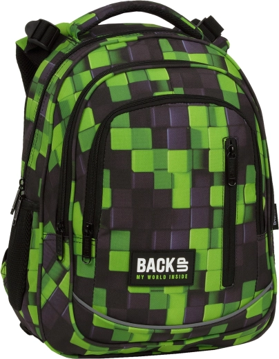 Plecak szkolny BackUP Metasphere zielono-czarny 24 l