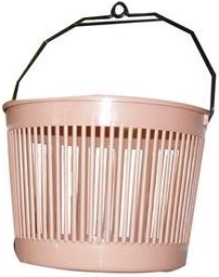 Okrągły koszyk na klamerki z oczkiem 20 × 15 cm, plastik, mix kolorów