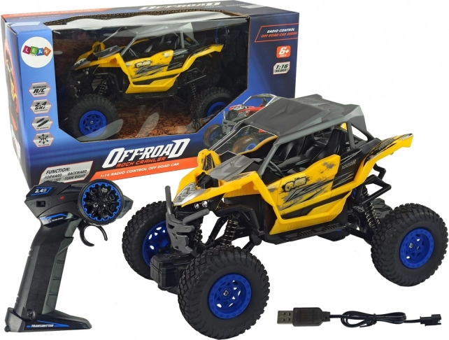 RC off-road auto zdalnie sterowane żółte 1:16