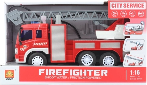 Samochód strażacki na baterie ze światłami, dźwiękami i wodnym spryskiwaniem