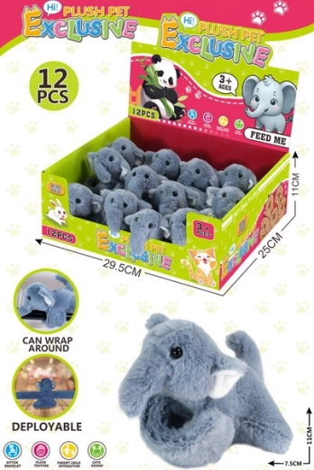 Pluszowa bransoletka ze słoniem 11 × 7,5 cm