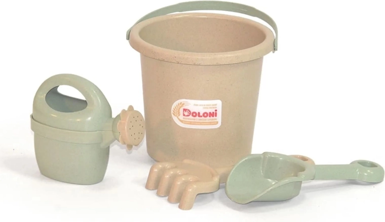 Doloni ECO Line zestaw do piasku z konewką zielono-beżowy