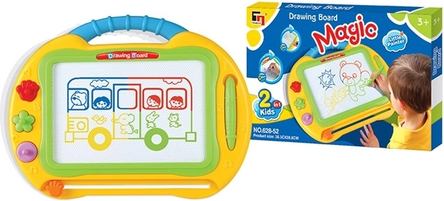 Tablica do rysowania 2w1 w walizce – żółta