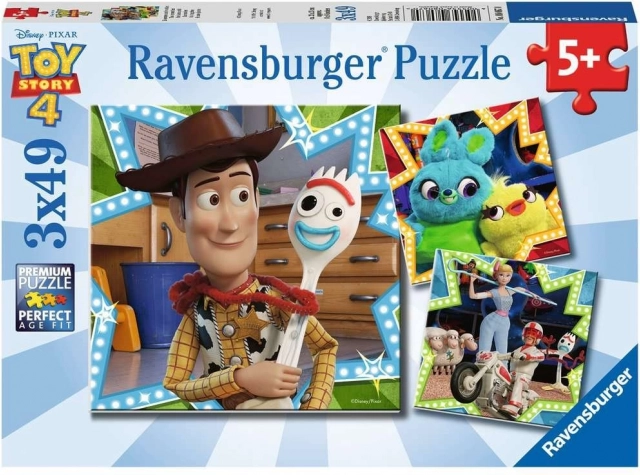 Ravensburger puzzle Toy Story 4 – jesteśmy w tym razem, 3×49 elementów