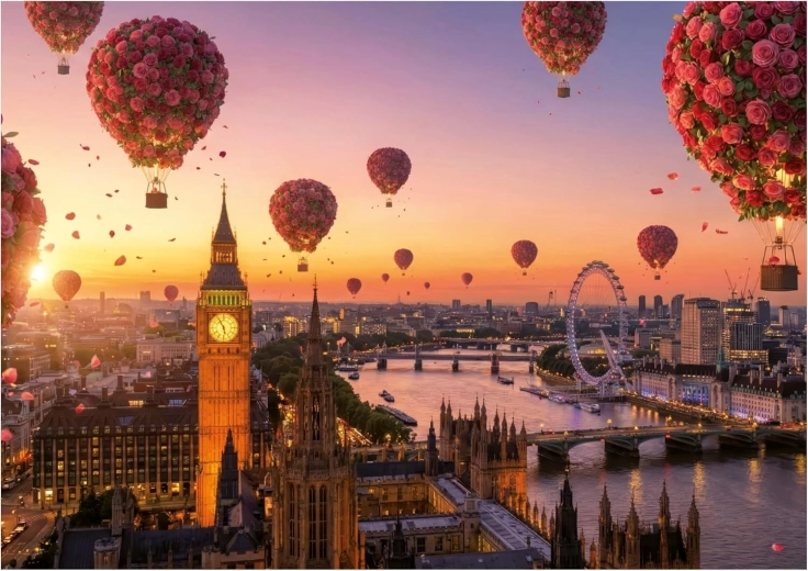 Educa puzzle Kwiatowe balony na gorące powietrze 1000 elementów