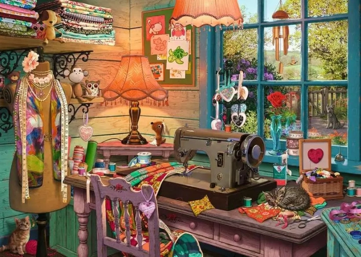 Puzzle Ravensburger Moje schronienie 4: Kącik do szycia 1000 elementów