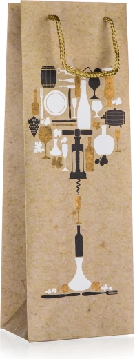 Torebka prezentowa na butelkę z motywem szkła 12 × 35 × 9 cm