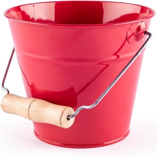 Woody ogrodowe wiaderko czerwone metalowe