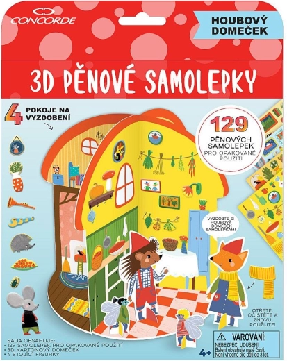 3D piankowe naklejki Grzybkowy domek CONCORDE