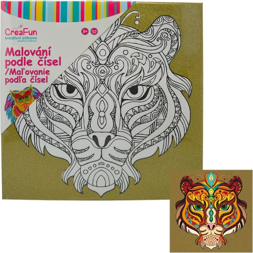 Malowanie po wzorze na płótnie – tygrys 30 × 30 cm