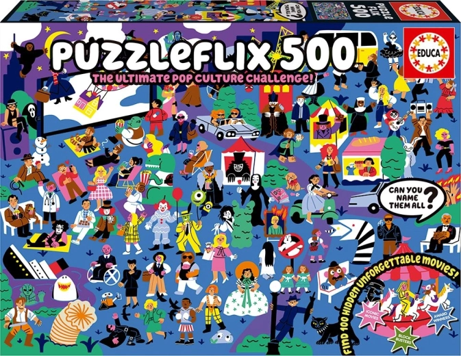 Educa Puzzleflix 500 elementów – filmowe wyzwanie ze 100 ukrytymi odniesieniami