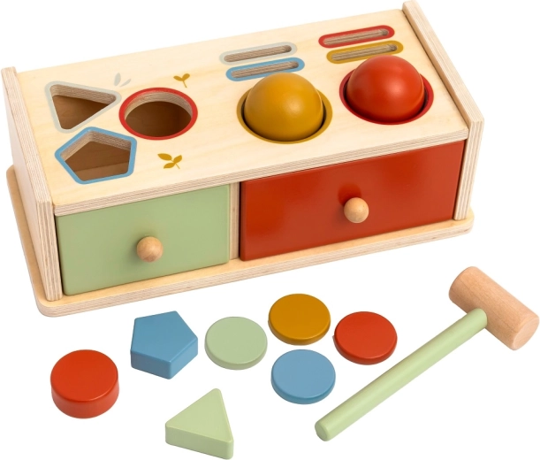 2Kids Toys drewniana przebijanka i sorter kształtów z szufladkami