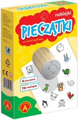 Małe stemple i naklejki ze zwierzętami