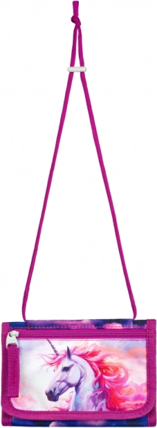 portfelik na szyję z motywem jednorożca