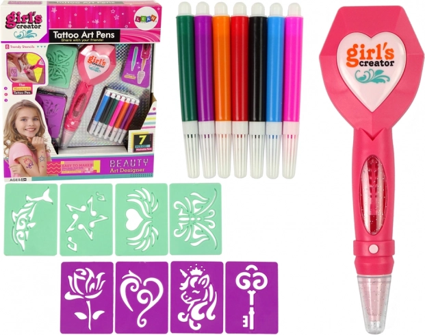 Zestaw do tymczasowych tatuaży z elektronicznym długopisem i szablonami
