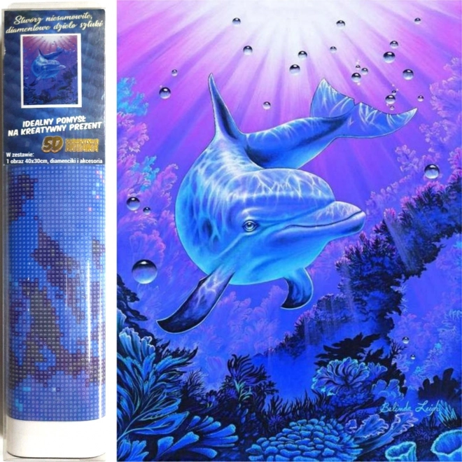 Zestaw do malowania diamentowego – delfin