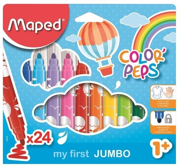Flamastry MAPED Color'Peps Early Age Jumbo, 24 szt.