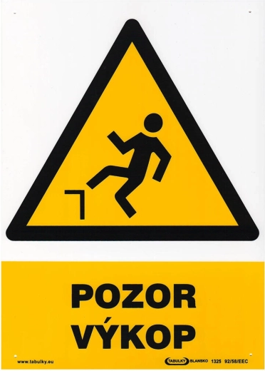 Tabliczka bezpieczeństwa UWAGA WYKOP A4 plastik