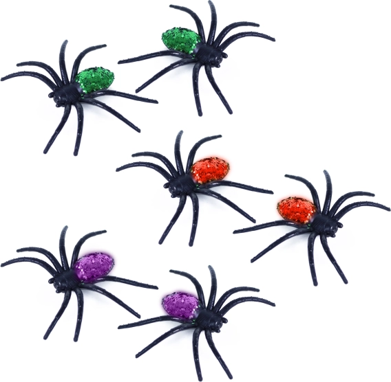 Dekoracje pająki z brokatem 3 kolory