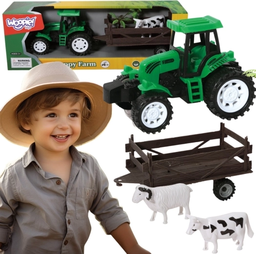 Traktor rolniczy Woopie z przyczepą i figurką zwierzątka