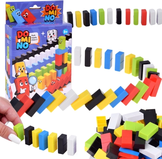 Domino dla dzieci – kolorowe klocki 100 elementów