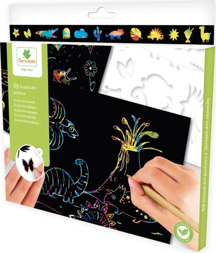 Scratch Art – wydrapywanie według szablonu - 1 szt.