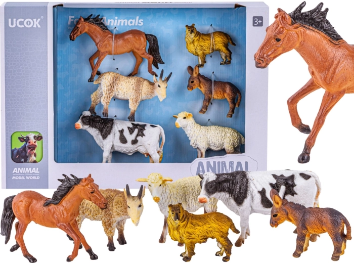 Zestaw realistycznych figurek zwierząt z farmy – 6 szt.