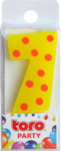 Świeczka tortowa cyfra 7 TORO, do wbijania, 4,5 cm