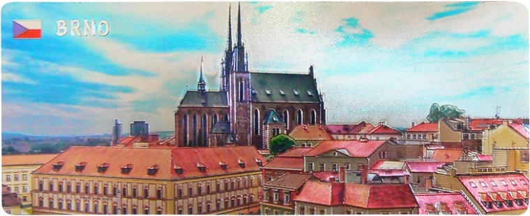 Magnes Brno – dziecięcy edukacyjny magnes na lodówkę 6 × 8 cm