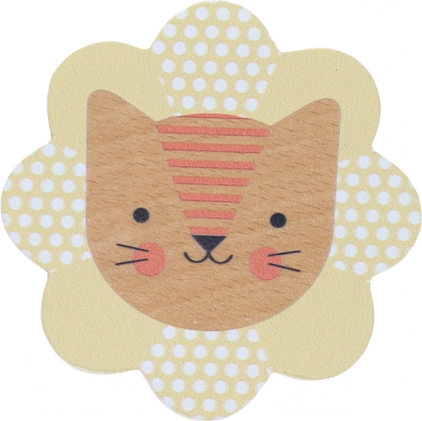 Petit Collage drewniana grzechotka lew