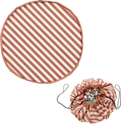 Play&Go Noomad original mata do zabawy i worek na zabawki Stripes brown