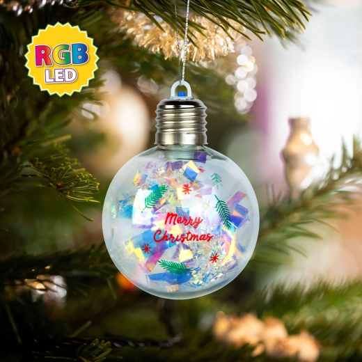 Świąteczna kula LED z oświetleniem RGB, 8 cm