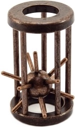 Metalowa łamigłówka jeż w klatce