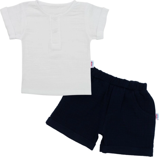 Dziecięcy muślinowy zestaw New Baby Summer Nature granatowy 56 (0–3 m)