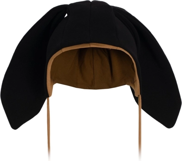 Niemowlęca bawełniana czapka z uszkami New Baby Favorite czarna 6–9 miesięcy