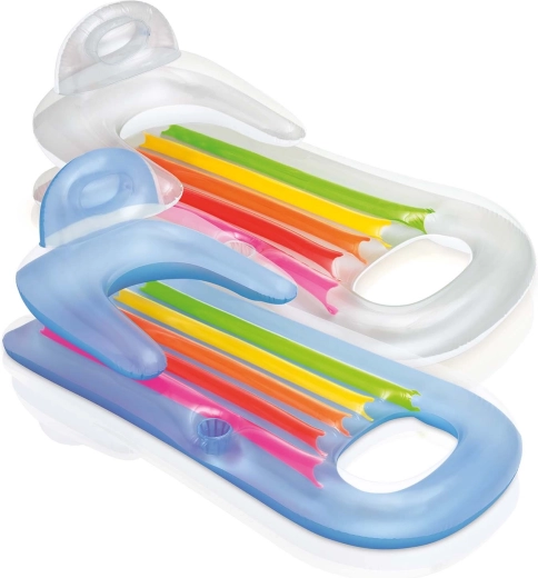 Nadmuchiwane leżak i fotel do wody 2w1 160 × 85 cm Intex King Cool, srebrny