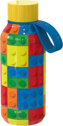 Stalowa butelka termiczna Quokka Kids solid color bricks z uchwytem, 330 ml