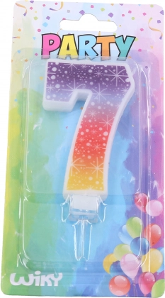 Świeczka urodzinowa cyfra 7 Gwiazdki