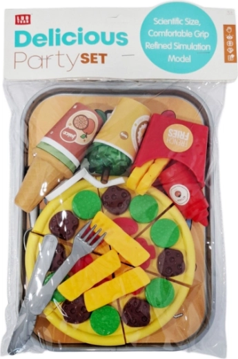 Zestaw kuchenny z pizzą i produktami spożywczymi dla dzieci