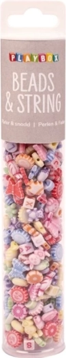 Playbox pastelowe koraliki w tubie, 350 szt.