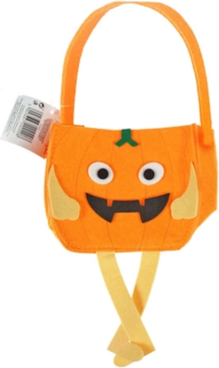 Halloweenowy filcowy koszyczek dynia