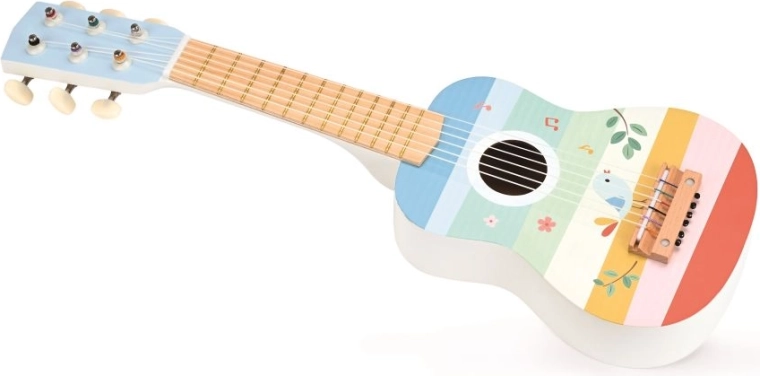 Drewniana gitara z ptaszkiem Lelin