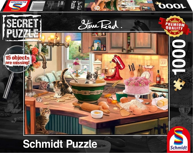 Schmidt secret puzzle na kuchennym stole 1000 elementów