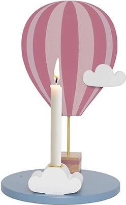Jabadabado świecznik – balon na gorące powietrze, różowy