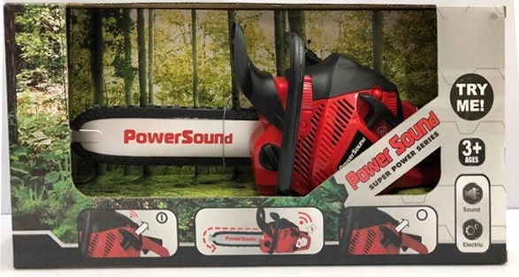 Czerwona piła łańcuchowa – zabawka dla dzieci na baterie