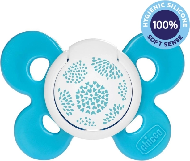 Chicco smoczek Physio Comfort silikonowy 6–16 miesięcy, chłopiec – kropki (1 szt.)