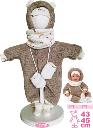 Llorens ubranko dla lalki New Born 43–45 cm, zestaw 5‑częściowy